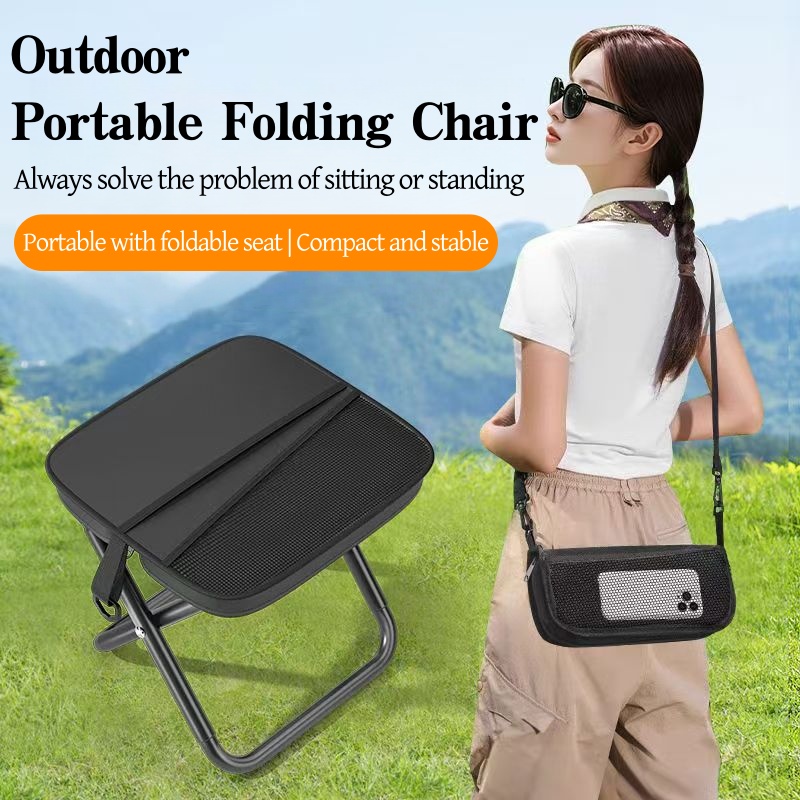 Outdoor Adventure With No Backpack - Tabouret pliable portable 6HY, léger, pour